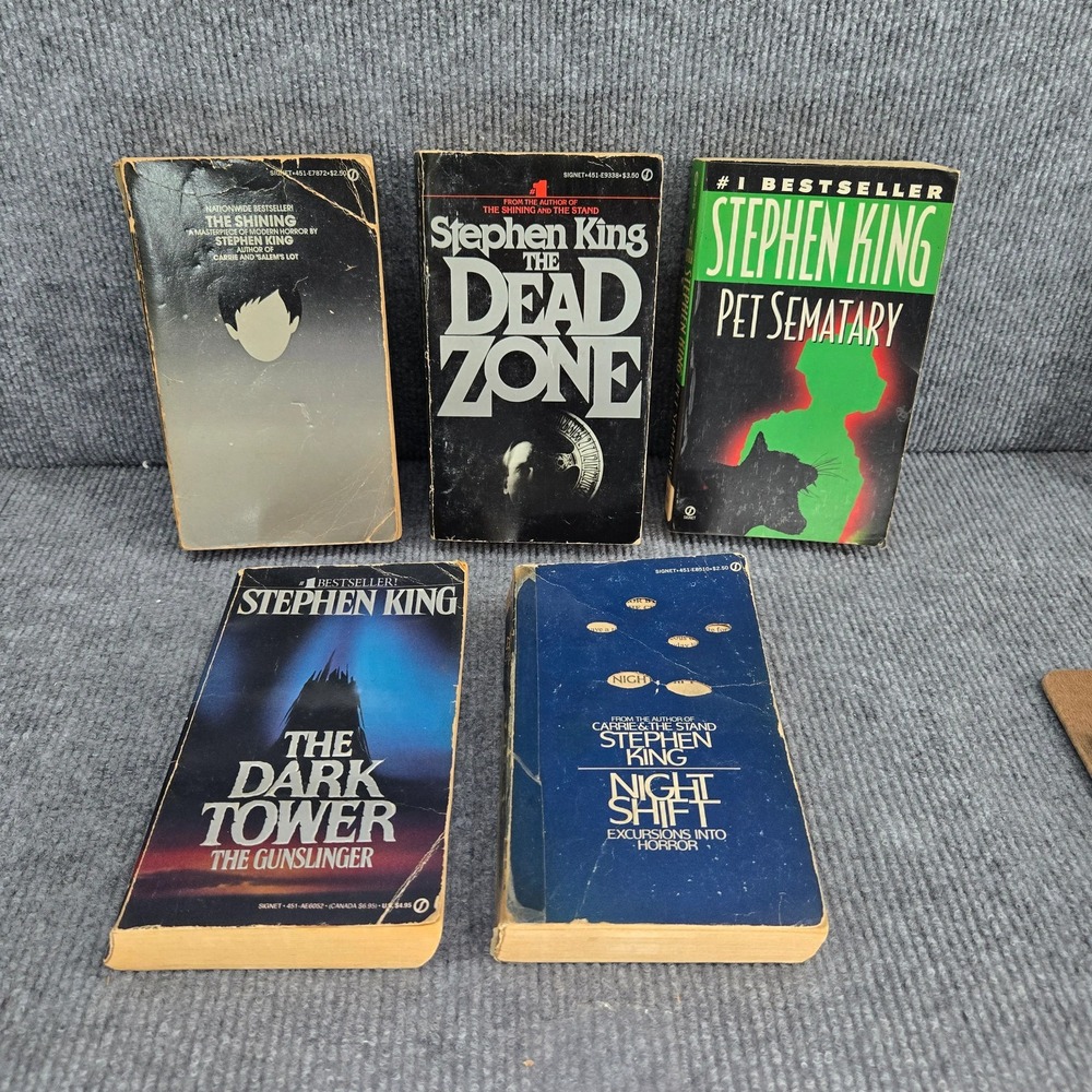 Stephen King Paperback Book Lot of 5 The Shining Dead Zone Pet Sematary More